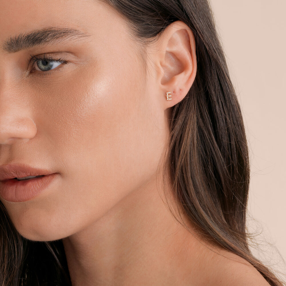 18ct Gold Diamond Initial E Single Stud Earring | Annoushka jewelley